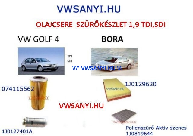 Olajcsere szett VW BORA , GOLF 4 Diesel