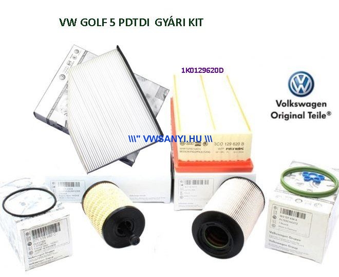 Olajcsere Original szürőkészlet VW Golf 5 gyári szürős