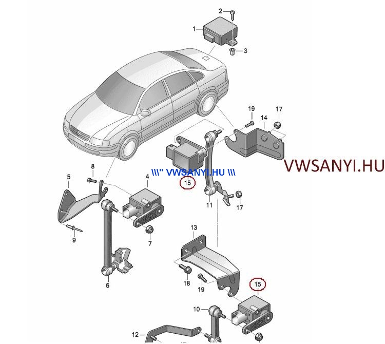 Fényszoró magasságállitó szintszenzor VW Passat B5.5 