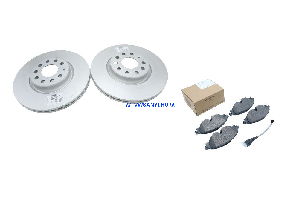 VW PASSAT B8 Első gyári féktárcsa + fékbetét készlet gyári Original VW 312 mm 