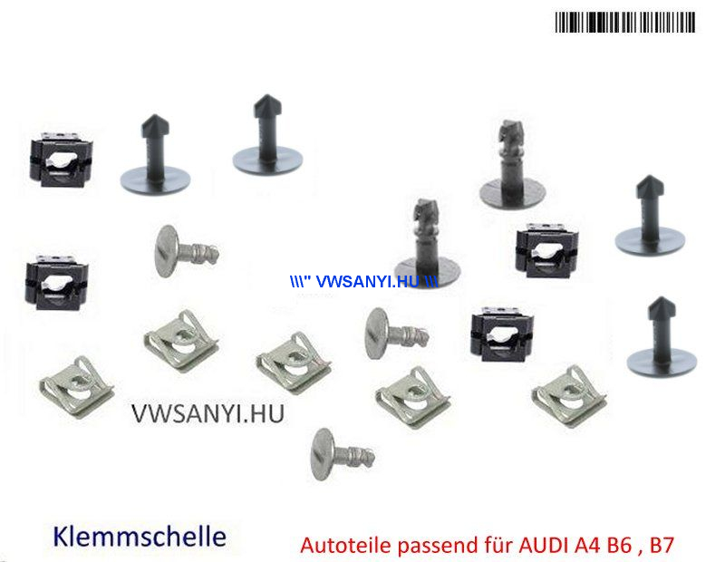 Motor alsó műanyag tálca felfogató csavar kit 18 db os AUDI A4 B6 , B7 