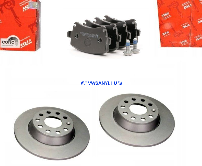 Hátsó féktárcsa + fékbetét készlet VW Passat B6 B7 